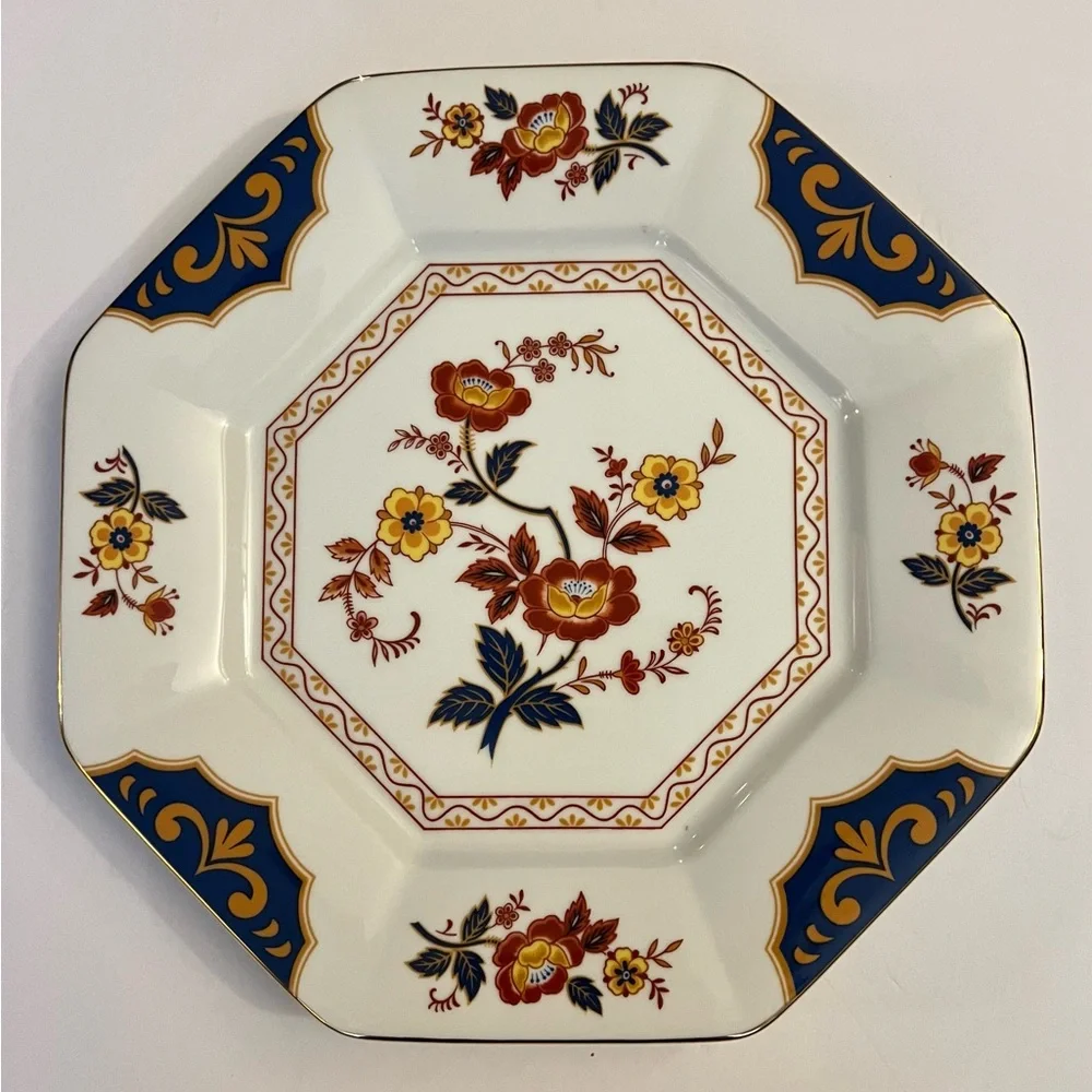 VTG Mikasa Far East 11.5” Octagon Platter 22K Gold Trim Mint